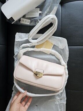 Authentic Michael Kors Pink Leather Crossbody with Gold Hardware